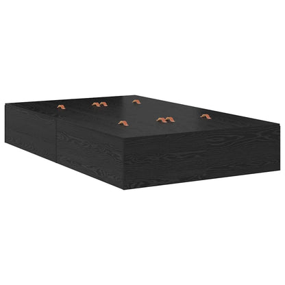 vidaXL Storage Bed Frame Black Oak 120 x 200 cm Engineered Wood