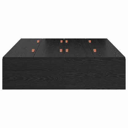 vidaXL Storage Bed Frame Black Oak 120 x 200 cm Engineered Wood