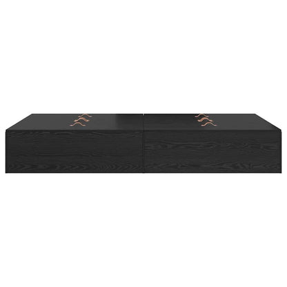 vidaXL Storage Bed Frame Black Oak 120 x 200 cm Engineered Wood