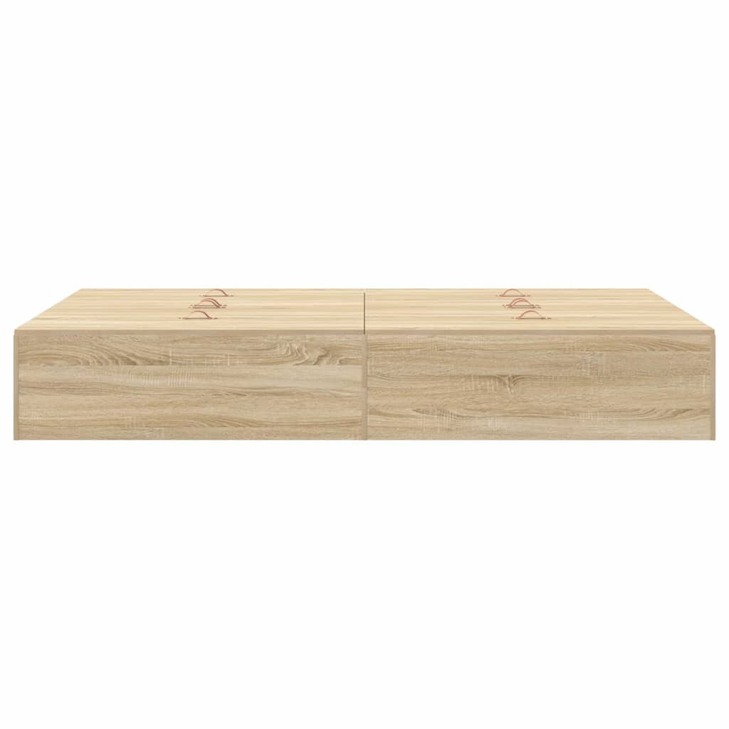 vidaXL Storage Bed Frame Sonoma Oak 120 x 200 cm Engineered Wood