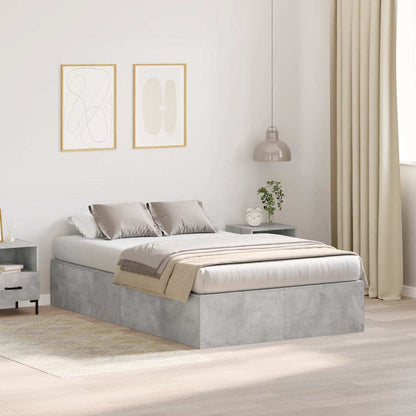 vidaXL Storage Bed Frame Concrete Grey 120 x 200 cm Engineered Wood