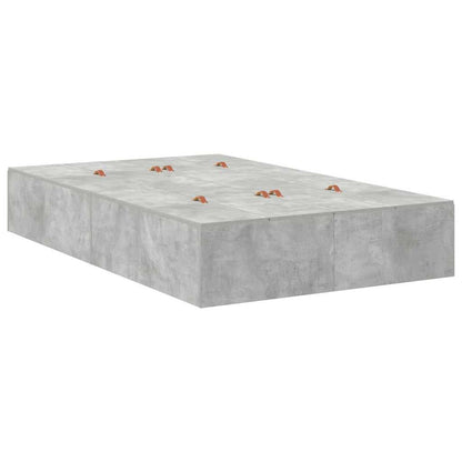 vidaXL Storage Bed Frame Concrete Grey 120 x 200 cm Engineered Wood