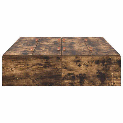 vidaXL Storage Bed Frame Smoked Oak 120 x 200 cm Engineered Wood
