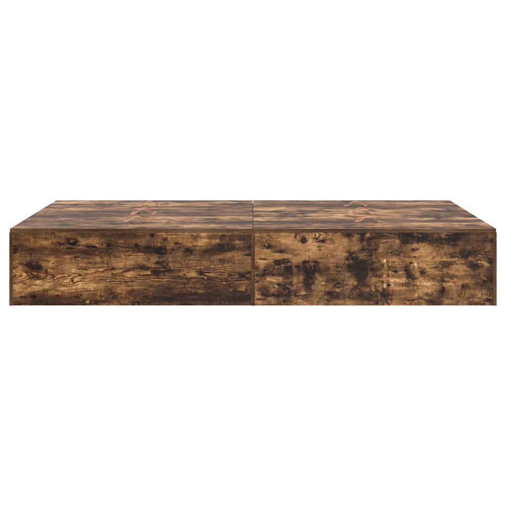vidaXL Storage Bed Frame Smoked Oak 120 x 200 cm Engineered Wood
