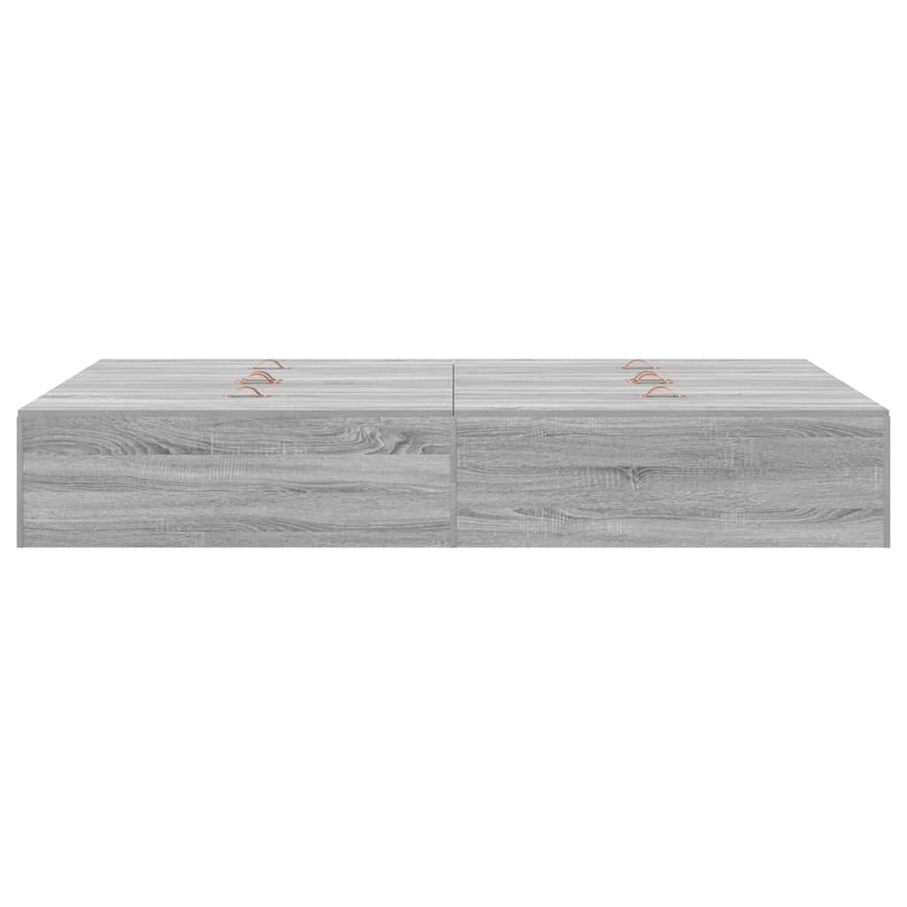 vidaXL Storage Bed Frame Grey Sonoma 120 x 200 cm Engineered Wood