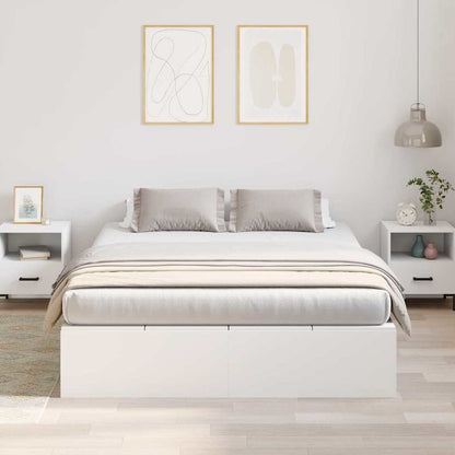 vidaXL Storage Bed Frame White 140 x 200 cm Engineered Wood