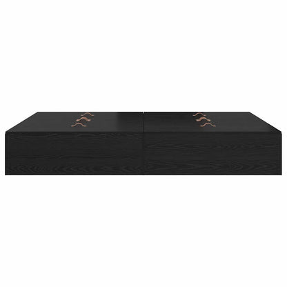 vidaXL Storage Bed Frame Black Oak 140 x 200 cm Engineered Wood