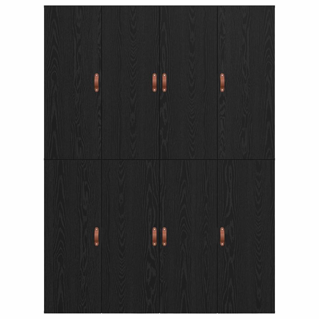 vidaXL Storage Bed Frame Black Oak 150 x 200 cm Engineered Wood