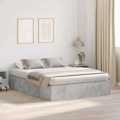 vidaXL Storage Bed Frame Concrete Grey 150 x 200 cm Engineered Wood