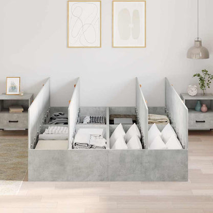 vidaXL Storage Bed Frame Concrete Grey 150 x 200 cm Engineered Wood