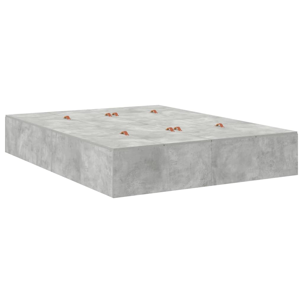 vidaXL Storage Bed Frame Concrete Grey 150 x 200 cm Engineered Wood