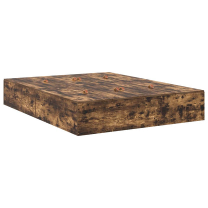 vidaXL Storage Bed Frame Smoked Oak 150 x 200 cm Engineered Wood