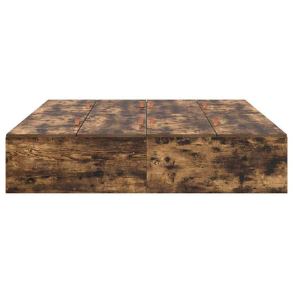 vidaXL Storage Bed Frame Smoked Oak 150 x 200 cm Engineered Wood