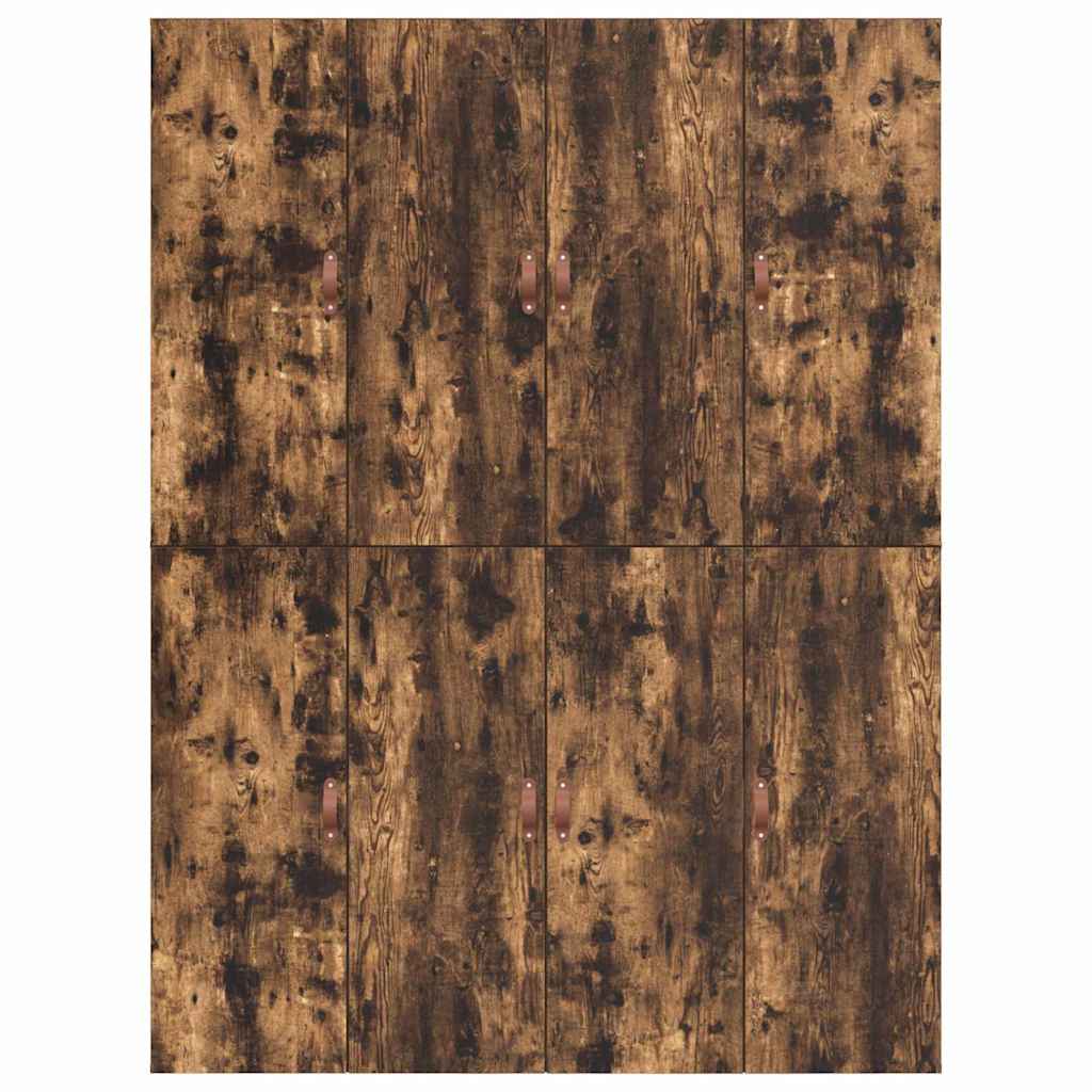 vidaXL Storage Bed Frame Smoked Oak 150 x 200 cm Engineered Wood