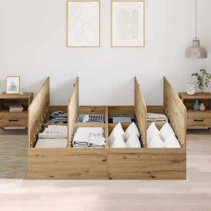 vidaXL Storage Bed Frame Artisan Oak 150 x 200 cm Engineered Wood