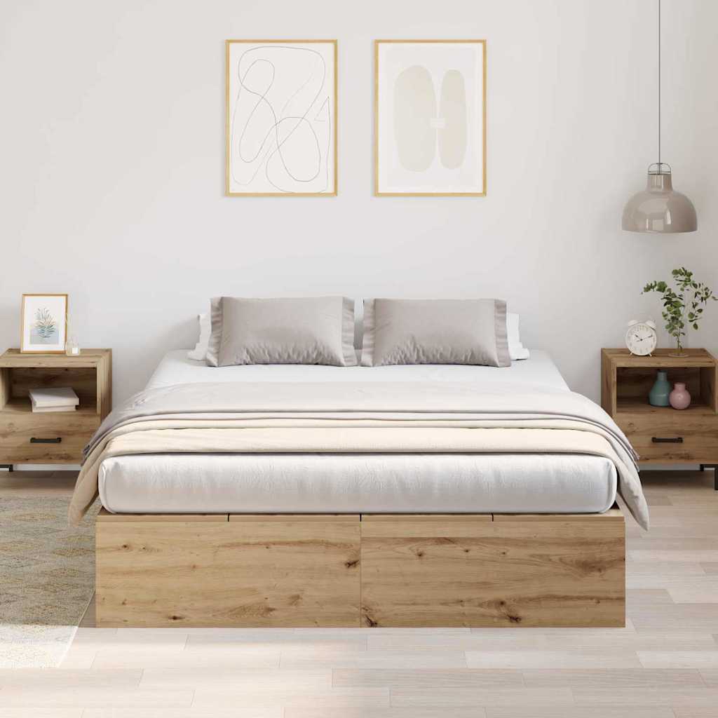 vidaXL Storage Bed Frame Artisan Oak 150 x 200 cm Engineered Wood