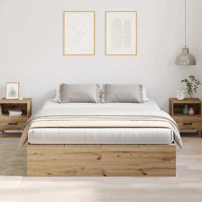 vidaXL Storage Bed Frame Artisan Oak 150 x 200 cm Engineered Wood
