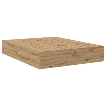 vidaXL Storage Bed Frame Artisan Oak 150 x 200 cm Engineered Wood