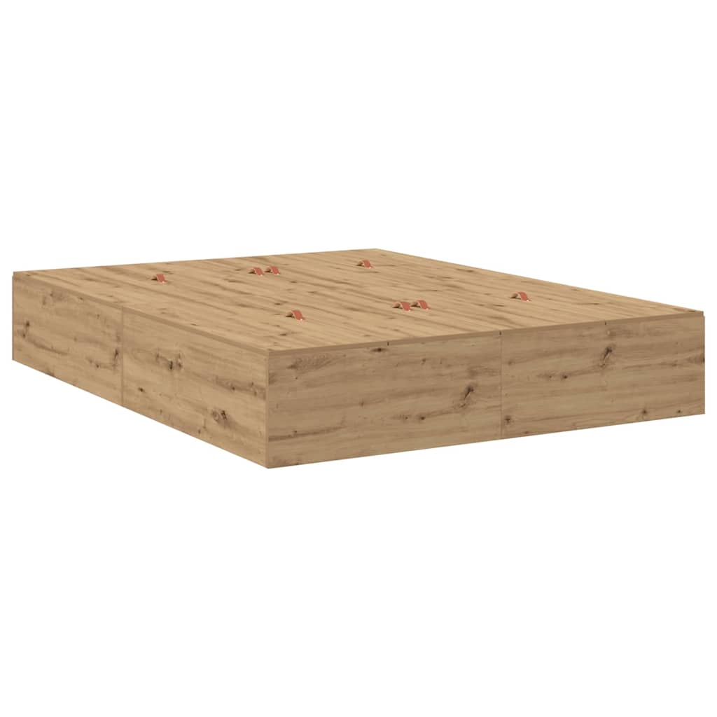 vidaXL Storage Bed Frame Artisan Oak 150 x 200 cm Engineered Wood