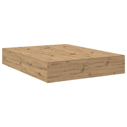 vidaXL Storage Bed Frame Artisan Oak 150 x 200 cm Engineered Wood