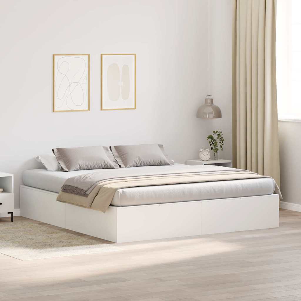 vidaXL Storage Bed Frame White 180 x 200 cm Engineered Wood