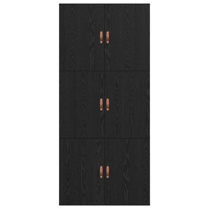 vidaXL Storage Bed Frame Black Oak 90 x 190 cm Engineered Wood