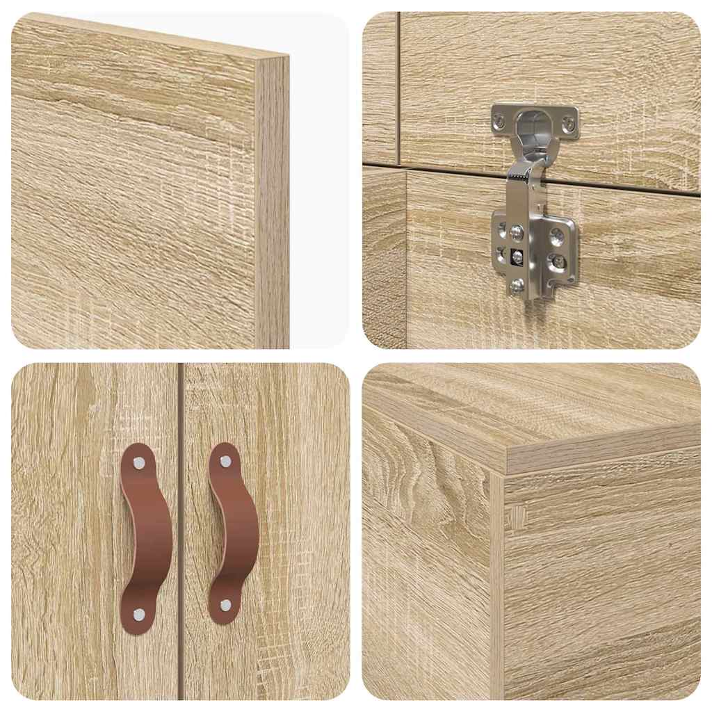 vidaXL Storage Bed Frame Sonoma Oak 90 x 190 cm Engineered Wood