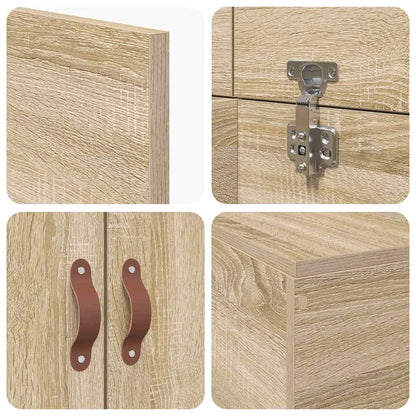 vidaXL Storage Bed Frame Sonoma Oak 90 x 190 cm Engineered Wood