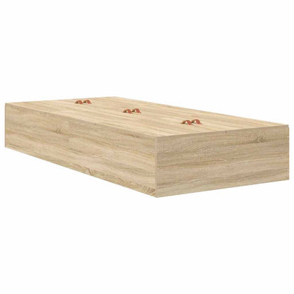 vidaXL Storage Bed Frame Sonoma Oak 90 x 190 cm Engineered Wood