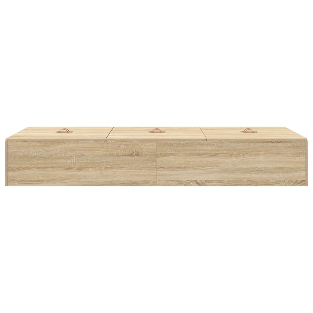 vidaXL Storage Bed Frame Sonoma Oak 90 x 190 cm Engineered Wood