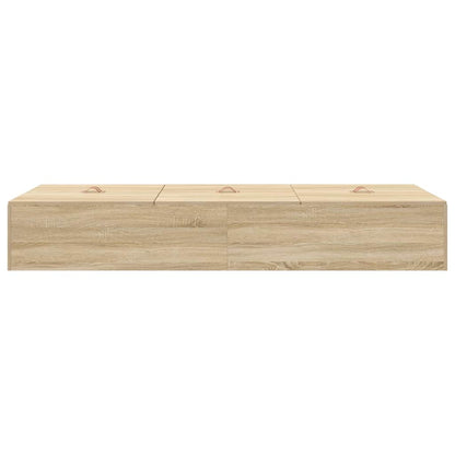 vidaXL Storage Bed Frame Sonoma Oak 90 x 190 cm Engineered Wood
