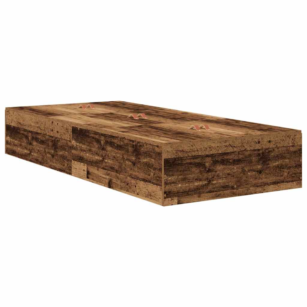 vidaXL Storage Bed Frame Old Wood 70 x 190 cm Engineered Wood