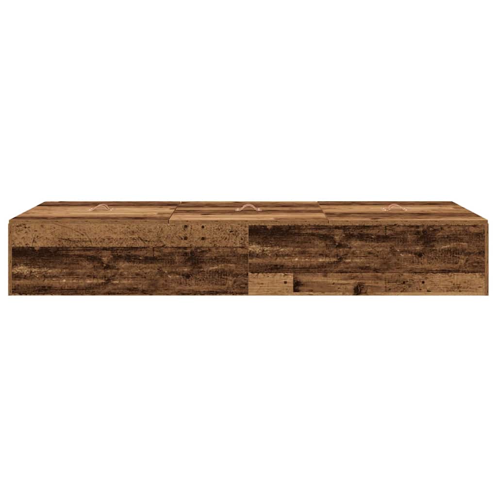 vidaXL Storage Bed Frame Old Wood 70 x 190 cm Engineered Wood