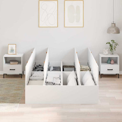 vidaXL Storage Bed Frame White 120 x 190 cm Engineered Wood