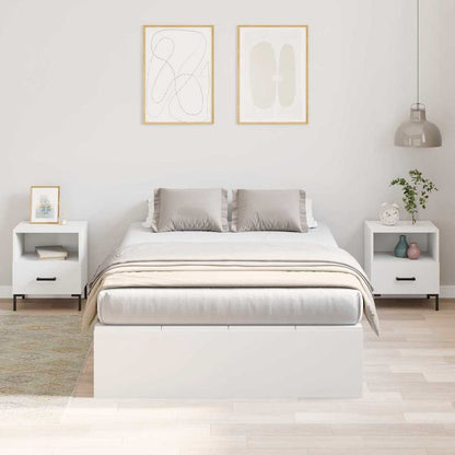 vidaXL Storage Bed Frame White 120 x 190 cm Engineered Wood