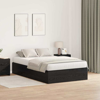 vidaXL Storage Bed Frame Black Oak 120 x 190 cm Engineered Wood