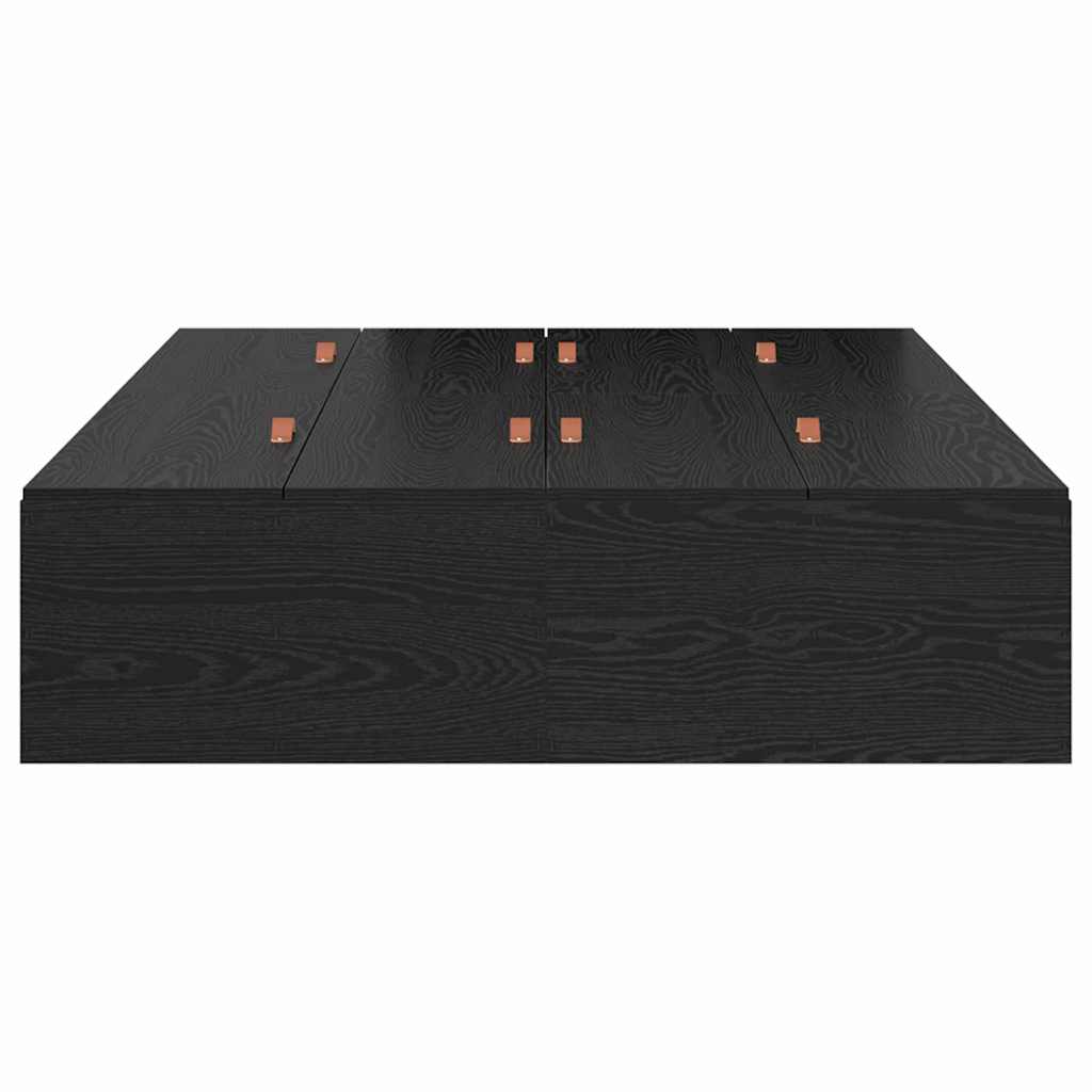 vidaXL Storage Bed Frame Black Oak 120 x 190 cm Engineered Wood