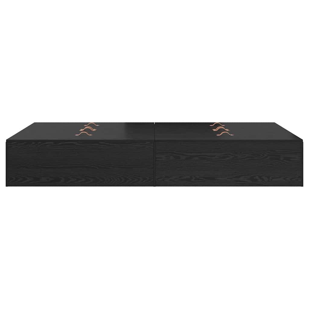 vidaXL Storage Bed Frame Black Oak 120 x 190 cm Engineered Wood