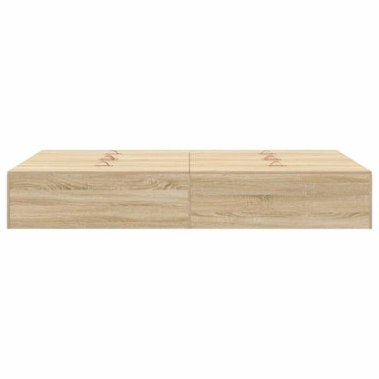 vidaXL Storage Bed Frame Sonoma Oak 120 x 190 cm Engineered Wood