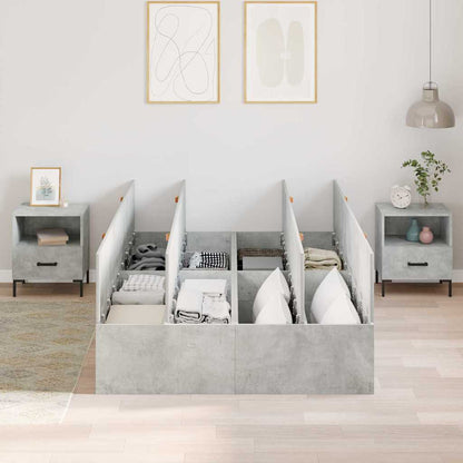 vidaXL Storage Bed Frame Concrete Grey 120 x 190 cm Engineered Wood