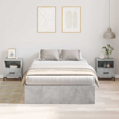 vidaXL Storage Bed Frame Concrete Grey 120 x 190 cm Engineered Wood