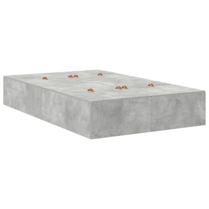 vidaXL Storage Bed Frame Concrete Grey 120 x 190 cm Engineered Wood