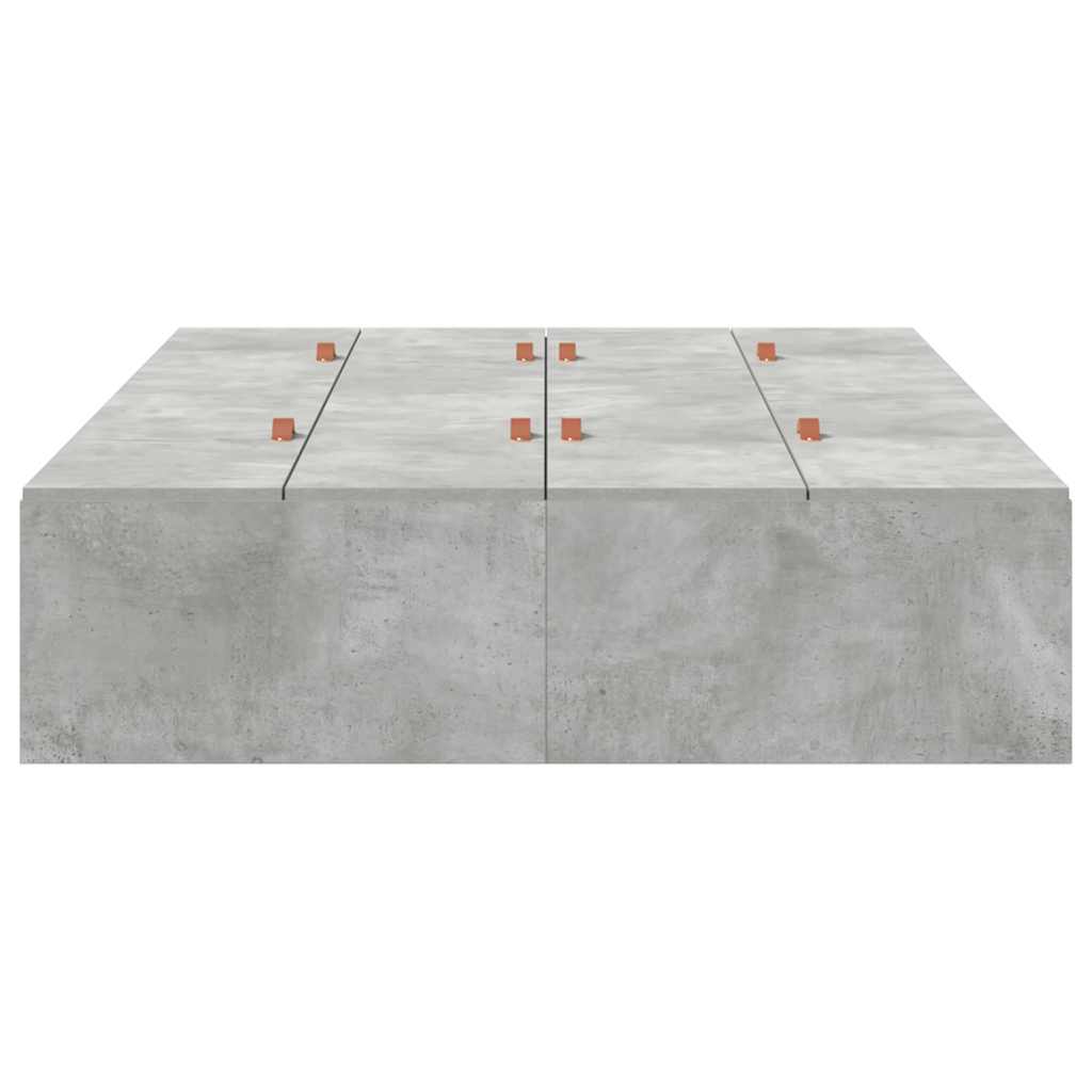 vidaXL Storage Bed Frame Concrete Grey 120 x 190 cm Engineered Wood