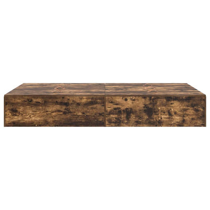 vidaXL Storage Bed Frame Smoked Oak 120 x 190 cm Engineered Wood