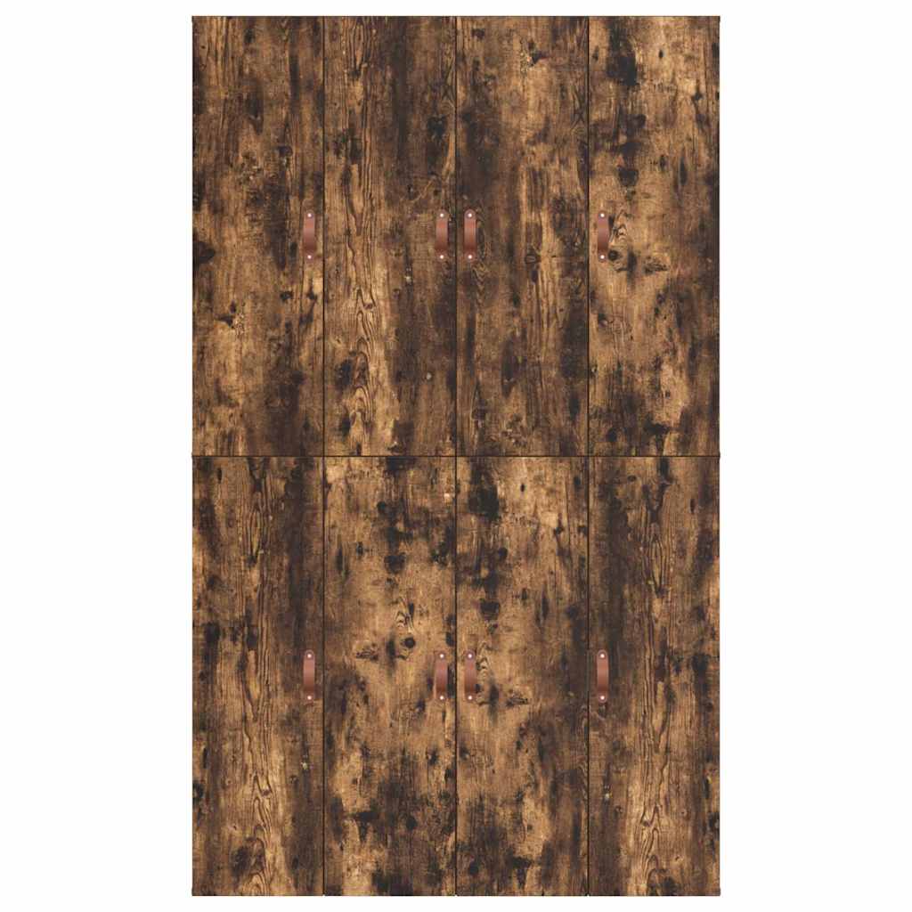 vidaXL Storage Bed Frame Smoked Oak 120 x 190 cm Engineered Wood