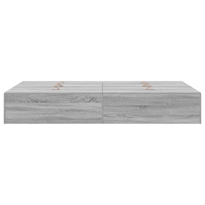 vidaXL Storage Bed Frame Grey Sonoma 120 x 190 cm Engineered Wood