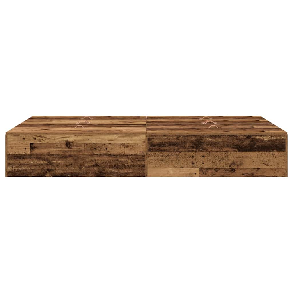 vidaXL Storage Bed Frame Old Wood 120 x 190 cm Engineered Wood