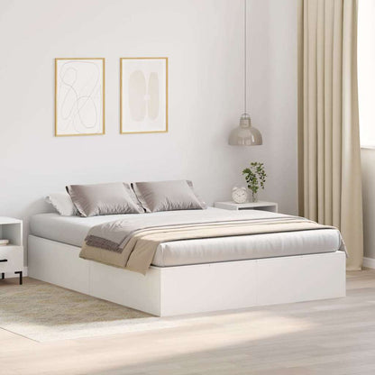 vidaXL Storage Bed Frame White 140 x 190 cm Engineered Wood