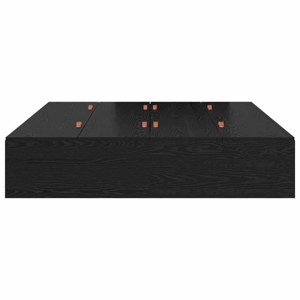 vidaXL Storage Bed Frame Black Oak 140 x 190 cm Engineered Wood