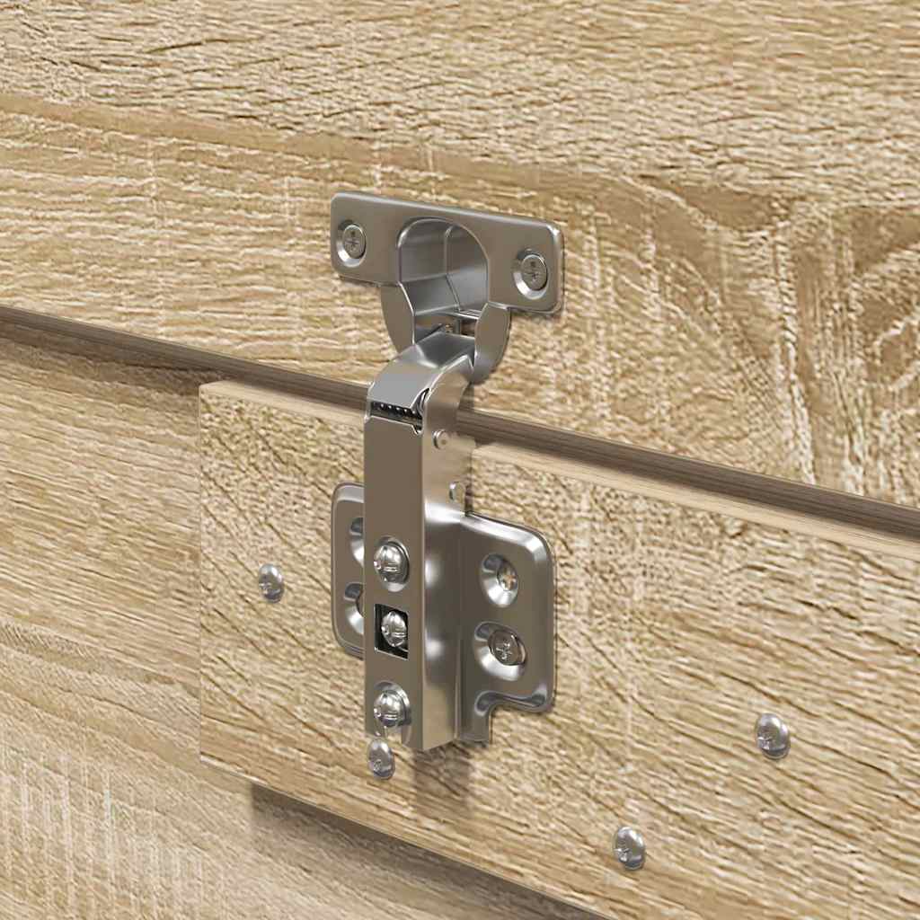 vidaXL Storage Bed Frame Sonoma Oak 140 x 190 cm Engineered Wood